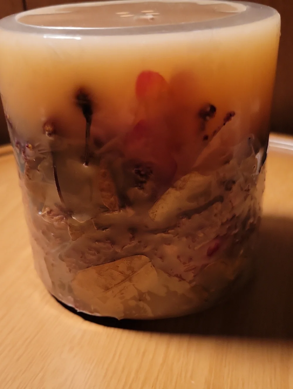Longaberger Floral Inclusion Candle in Cream and Brown Sweetheart Rose
